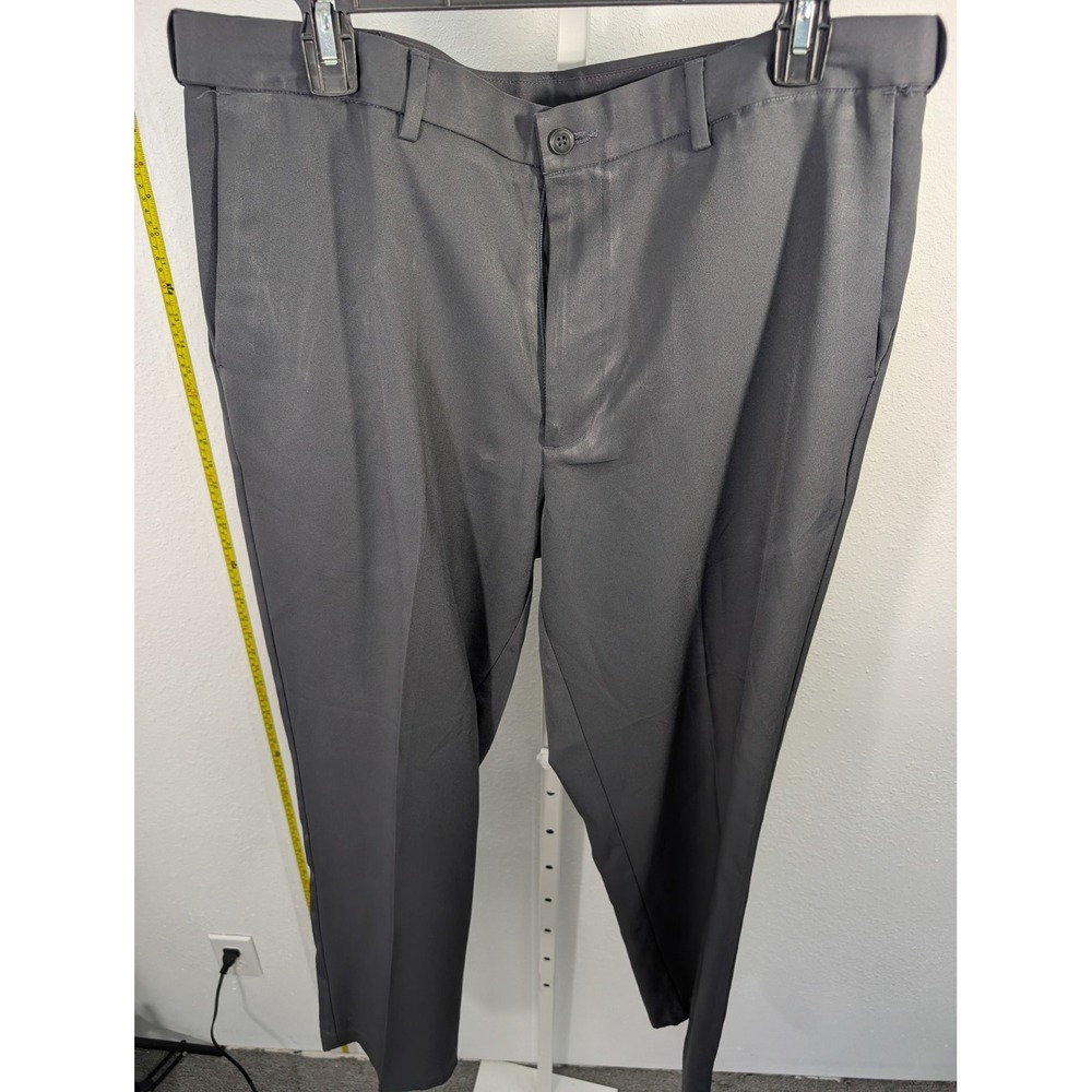 Ben Hogan Performance Men Golf Pants Dark Gray Flat Front 36x32 Moisture Wicking